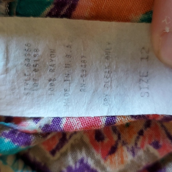 80s vintage sz 12 rayon skirt - Picture 6 of 10